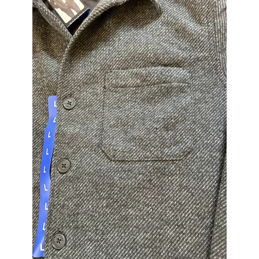 Banana Republic Jacket Mens Large Gray Button Shacket NWT